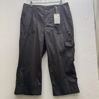 Pantalones bajos para mujer 8 marrones cargo recortados prelavados rotos cómodos etiquetas nuevas Foto 1 de 4