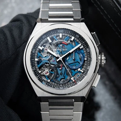 Zenith Defy El Primero 21 1/100th Chronograph Titanium Bracelet Skeleton Watch - Image 1 of 4
