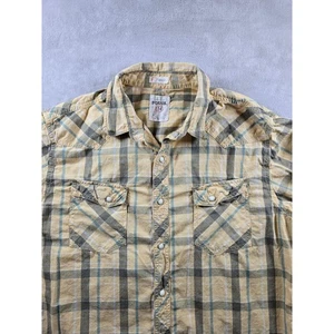 Fossil 54 Shirt Mens Large Vintage Fit Snap Western Plaid Button Down - Picture 1 of 8