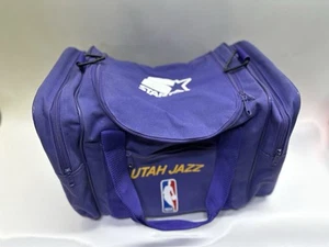 Vintage Utah Jazz Duffle Gym Bag Black NBA Basketball Jazz Logo - Picture 1 of 7