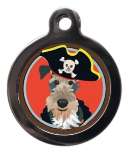 Pet ID tag Airedale Terrier   Picture tag  2 sizes - Picture 1 of 2