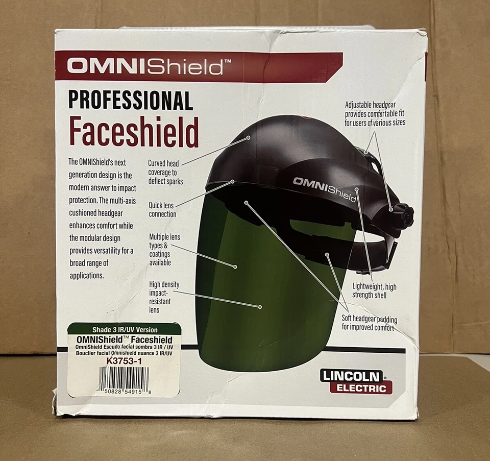 Protector facial genuino Lincoln Electric K3753-1 OMNIShield™ - Tono 3 (IR/UV) Foto 1 de 3