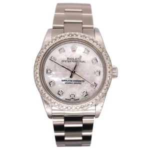 Rolex 31mm Oyster Perpetual 1.75ct Diamonds MOP Dial Steel Watch - Picture 1 of 9