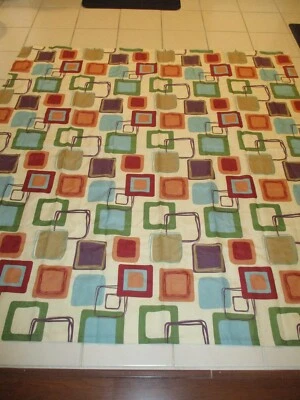 Cortina de Ducha Poliéster Geométrica Multicolor 70 x 72 con 12 Ganchos Foto 1 de 4