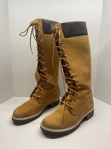 Timberland Women’s 14” Tall Premium WP Lace-Up Knee High Boots Size 6.5 - Picture 1 of 21