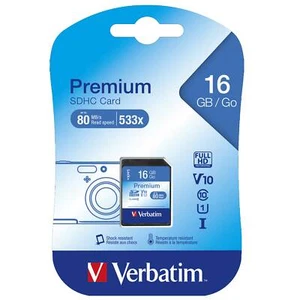 SDHC-Card Verbatim, Speicherkarte, Premium, 16GB, Class 10, U1, UHS-I - Bild 1 von 2