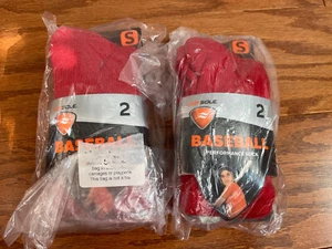 4 pr Sof Sole Youth All Sport Team Select Socks, 2,2-packs, red (10-4.5) S new - Picture 1 of 4