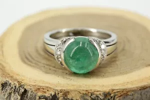 4,20 ct. Smaragd Ring 585 Gold Diamanten 0,16 ct. SI1 I Ringgröße 51 Weißgold - Bild 1 von 8