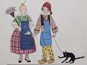 Travestis Mère Michel et Père Lustucru Maggy Monier  Rare pochoir Art-Déco 1925  - Imagen 1 de 4