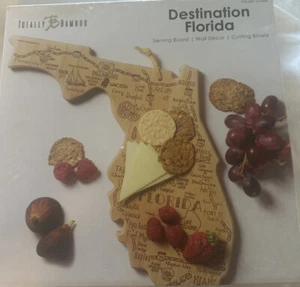 Tabla de cortar y servir totalmente destino de bambú en forma del estado de Florida - Imagen 1 de 7