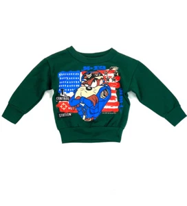 Vintage Looney Tunes Sweatshirts Kids Tasmanian Taz Devil Crewneck Toddler 2T - Picture 1 of 7