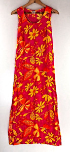 Hanna Andersson Maxi Women's Size Small Dark Pink Yellow Sleeveless Floral Long