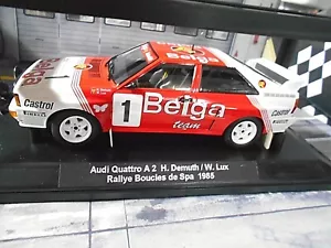 AUDI Quattro Rallye taglia B A2 Fibbie Spa 1985 UMBAU Demuth Belga Minichamps 1:18 - Foto 1 di 3