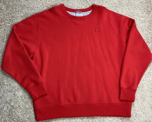 Champion Men's  Pullover Sweatshirt Crew Neck  Cotton Red Solid Classic Size XL - Picture 1 of 6