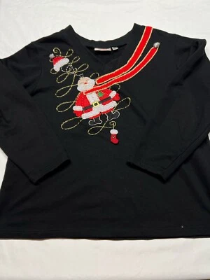 Quaker Factory Large V-Neck Christmas Sweater-Preowned - Image 1 of 3