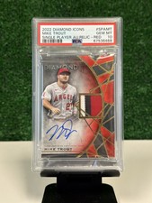 2022 Topps Diamond Icons Mike Trout Single Player Auto Red /5 PSA 10 #SPAMT