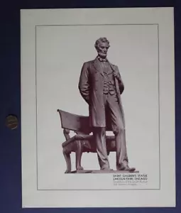 1920-30 Era Ft. Wayne Indiana Saint Gaudens Abraham Lincoln Estatua foto impresa- - Imagen 1 de 1
