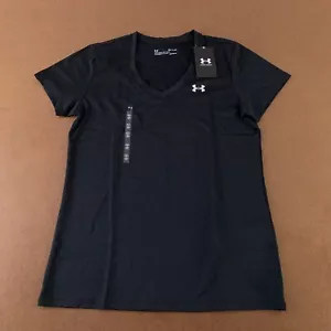 Under Armour Women's Size Small Loose Black Short Sleeve UA Tech V-Neck Tee NWT - Picture 1 of 12