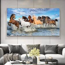 Running Horses Canvas Painting Wall Art Horse Animal Poster and Print Home Decor