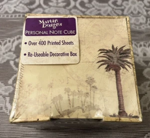 Martin Designs Personal Note Cube Over 400 Printed Sheets With Island Palm Trees - Picture 1 of 7