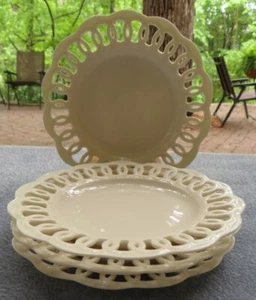 Set of FOUR Bristol House BHX2 6 Inch Bread / Dessert Plates Lattice Loop Edges  - Picture 1 of 7