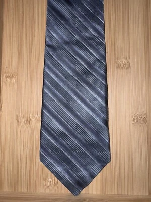 Corbata de seda a rayas azules Calvin Klein - 58L 3,5W Foto 1 de 2