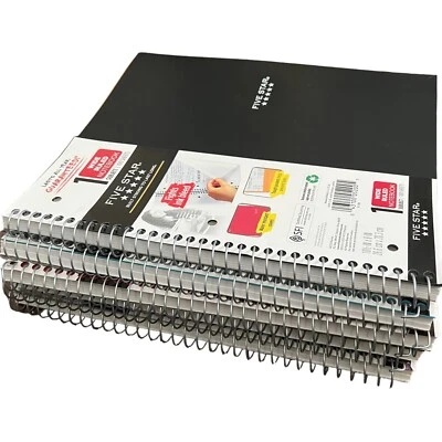Five Star 5-Pack Spiral Notebooks | 1-Subject, 100 Sheets, College Ruled - Image 1 of 4
