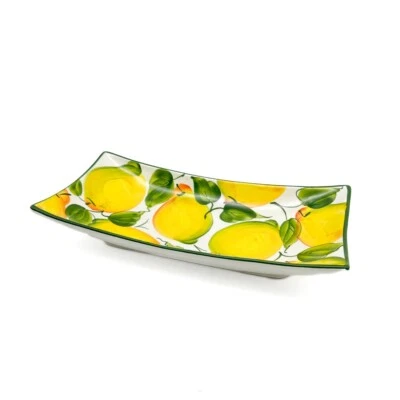 BASSANO KERAMIK HANDBEMALTE SERVIERPLATTE 30 CM ZITRONE MOTIV ITALIEN - Bild 1 von 3