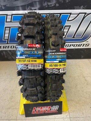 Dunlop MX34 Front 60/100-14 Rear 80/100-12 Tire Set CRF110 KLX110 TTR110 - Image 1 of 4