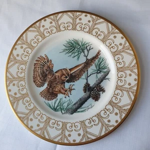 Edward Marshall Boehm Owl Plate 27.5cm Eastern Screech Owl Edition Limit 15,000 - Picture 1 of 2