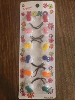 NWT Knocker style Hair Ties Ponytail Holders Colored various pineapple Pigtails - Image 1 of 3