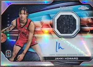 2024 Topps Chrome Overtime Elite JAHKI HOWARD Autograph Memorabilia Patch Card - Foto 1 di 1