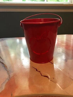 Made for Retail Metal Apple Pail ~ 4.25" Height NEW - Image 1 of 4