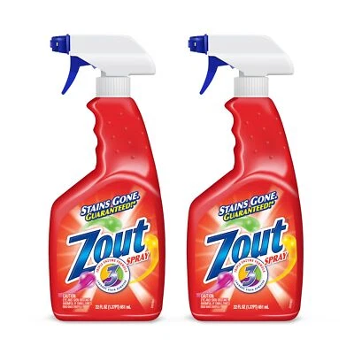 Zout Laundry Stain Remover 22 Fl Oz Pack of 2 Triple Enzyme Formula