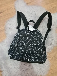 Calvin Klein Black All Over Print Logo Travel Backpack Unisex Brand New - Picture 1 of 5