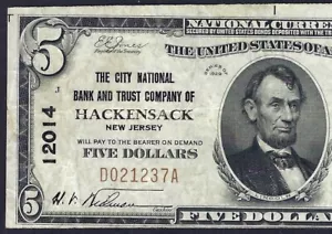 ๐บ๐ธ NJ 1929 $5 โโ HACKENSACK,NEW JERSEY โโ PCGS VERY FINE 25 - Picture 1 of 3