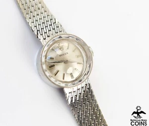 Vintage ROLEX 14k White Gold 17 Jewels Cal. 1401 Manual Wind Ladies Watch - Picture 1 of 11