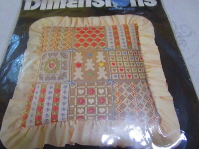 Country Hearts Patchwork Pillow Needlepoint Kit #2295 (1985, Dimensions) - Image 1 of 4
