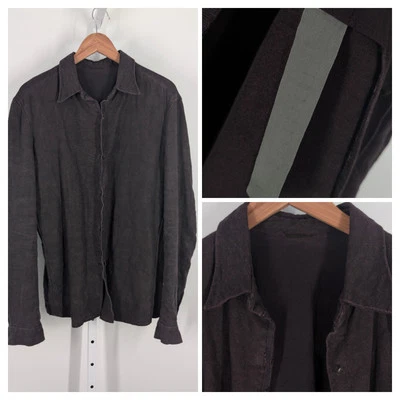 Lmaltieri x Carpe Diem Wine Dyed Linen Heavy Over Shirt Jacket Italy Artisan 42 - Image 1 of 4