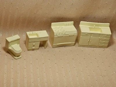 GRUPACIÓN DE CASA DE MUÑECAS MINIATURA MARX VINTAGE USADA Foto 1 de 4