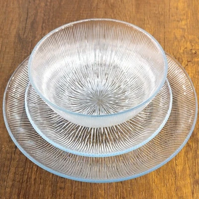 Clear Glass Dinnerware Set - Image 1 of 4