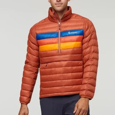 Pullover de plumón Cotopaxi Fuego para hombre L rayas especias 1/2 cremallera acolchado aislante 800 Foto 1 de 4