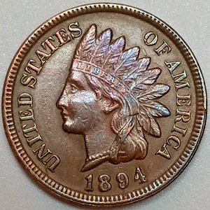 1894 Indian Head Penny- Higher Grade/Toned (Lot#2) - Picture 1 of 2