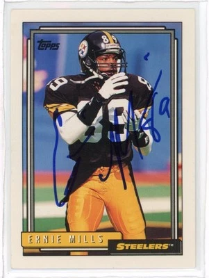 1992 Topps Football #272 Ernie Mills Autographed Signed Card NM Steelers - Image 1 of 2