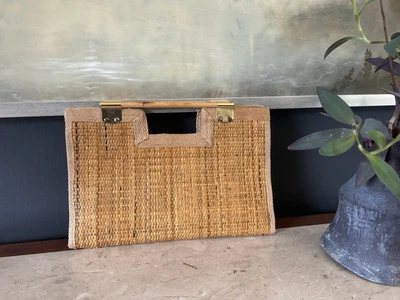 Vintage Fashion Imports Made In Italy Metal Accent Purse Woven Clutch MCM 🇮🇹 - Image 1 of 4