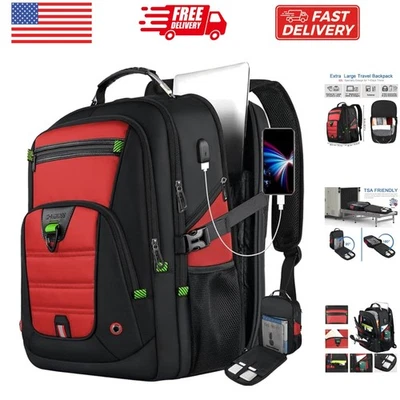 Mochila para computadora portátil extra grande 52L, bolsa para computadora de viaje con puerto USB, aprobada por TSA... Foto 1 de 4