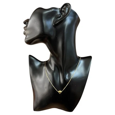 collana ciondolo argento 925 anallergico dorato cuore lucido regalo donna - Immagine 1 di 3