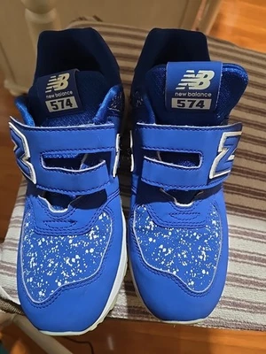 New Balance Classic 574 Boys Sneakers Shoes Size 3 Hook & Loop Blue EUC! - Image 1 of 4