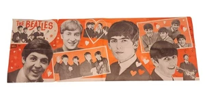Poster pieghevole 1964 Dell Publishing The Beatles 52" x 18,5" originale d'epoca - Foto 1 di 3