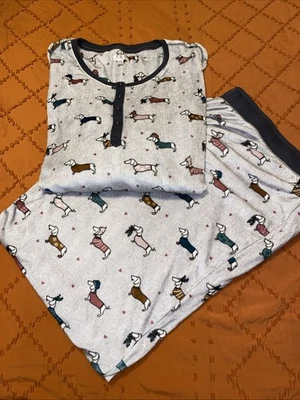 Secret Treasures Dachshund Holiday Jogger Pajama PJ Set Plus Size 3x 22/24 SOFT - Image 1 of 4